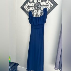Size large women’s navy blue dress with slit